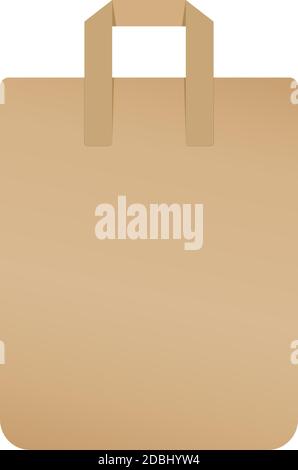 brown paper shopping bag isolated on white vector illustration Stock Vector