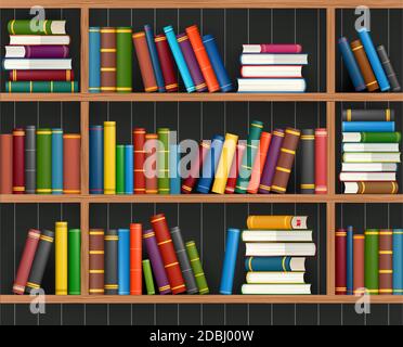 Books on shelf Stock Vector
