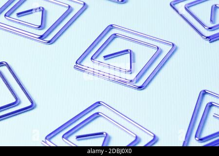 Abstract purple square shape pattern on the blue background Stock Photo