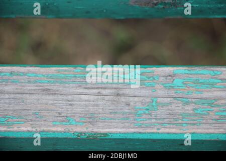 Painted into teal green Wooded board Background Stock Photo