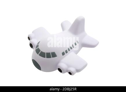 White passenger toy plane isolated on white background with clipping path Stock Photo