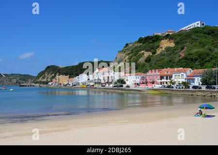 View over Sao Martinho do Porto beach, Leiria District, Portugal, Europe Stock Photo