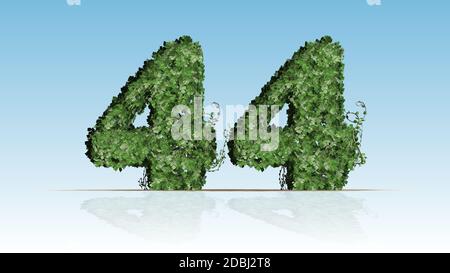 Green Number 44 isolated white background Stock Photo - Alamy