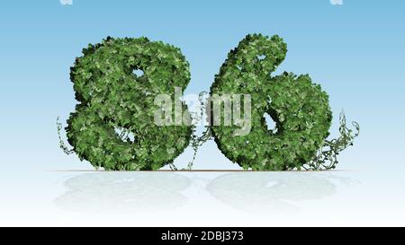 Number 86 created of green ivy leaves Stock Photo