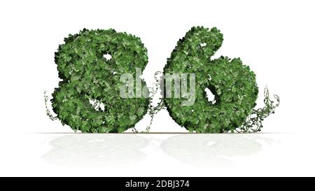 Number 86 created of green ivy leaves - isolated on a white background Stock Photo