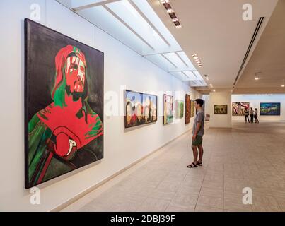 Painting of Che Guevara, National Museum of Fine Arts, Cuban Art Branch, interior, Havana, La Habana Province, Cuba, West Indies, Central America Stock Photo