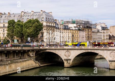 The Pont au Change bridge over Seine River, Paris, France, Europe Stock Photo