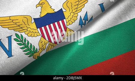 Virgin Islands United States and Bulgaria two flags Stock Photo