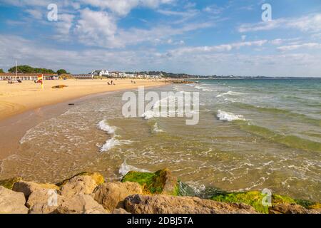 View of Sandbanks Beach in Poole Bay, Poole, Dorset, England, United Kingdom, Europe Stock Photo