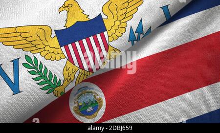 Virgin Islands United States and Costa Rica two flags Stock Photo