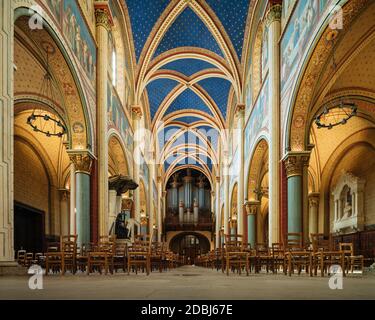 Interior of Benedictine Abbey of Saint-Germain-des-Pres, Paris, Ile-de-France, France, Europe Stock Photo