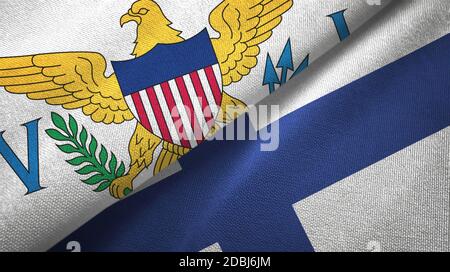 Virgin Islands United States and Finland two flags Stock Photo