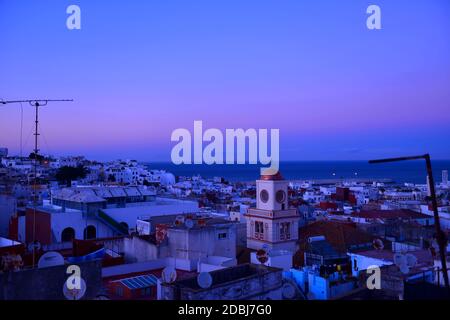 View over Tangier skyline and rooftops, Morocco Stock Photo