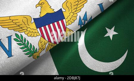 Virgin Islands United States and Pakistan two flags Stock Photo