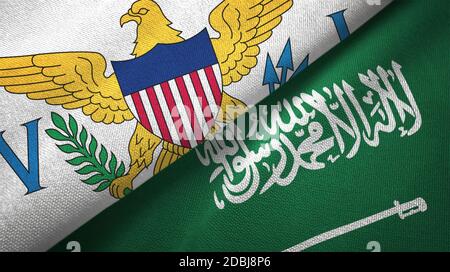 Virgin Islands United States and Saudi Arabia flags Stock Photo