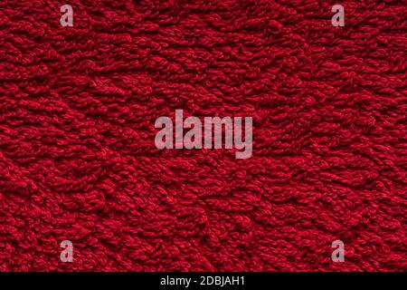 Closeup of red cotoon towel texture Stock Photo