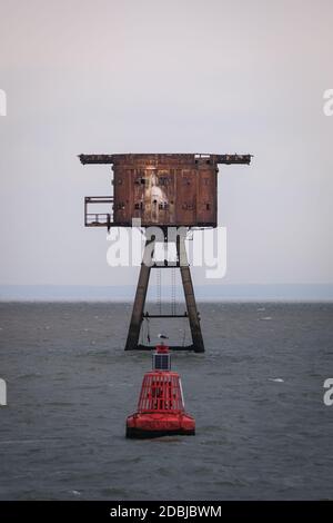 Maunsell Sea Forts, now abandoned WW2 anti aicraft defences in the Thames Estuary off the North Kent Coast near Herne Bay Stock Photo