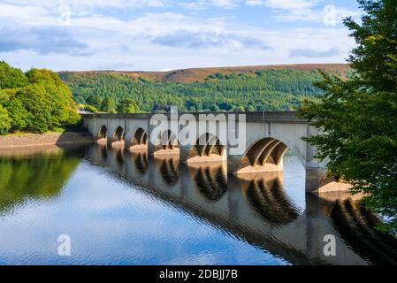 Ashopton viaduct and A57 over Ladybower reservoir Derbyshire Peak district national park Derbyshire England UK GB Europe Stock Photo