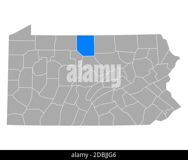 Map of Potter in Pennsylvania Stock Photo - Alamy