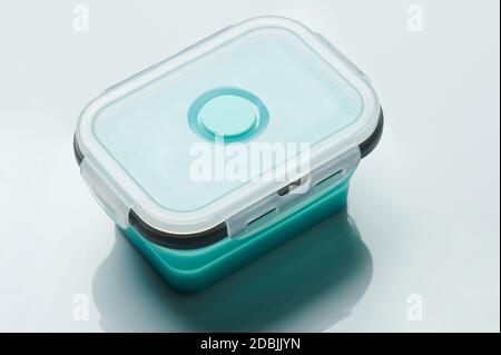 Green plastic storage food lid isometric isolated view Stock Photo