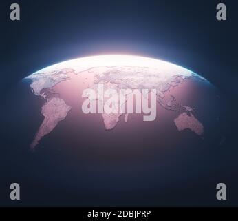 3D illustration of the planet Earth. Concept image of globalization. Stock Photo