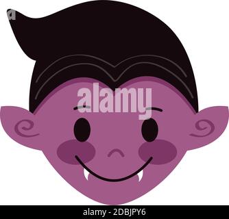 little boy with dracula disguise head character vector illustration design Stock Vector