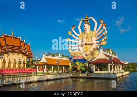 Statue of Shiva in Wat Plai Laem Temple, Samui, Thailand in a summer day Stock Photo