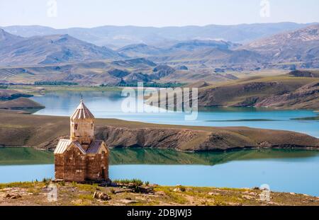 The Chapel of Dzordzor, is part of an Armenian monastery located in Maku County, West Azerbaijan Province, Iran. Stock Photo