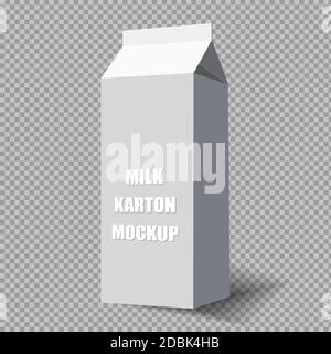 cardboard box milk. Vector mocap. Isolated object on a transparent background. Stock Vector