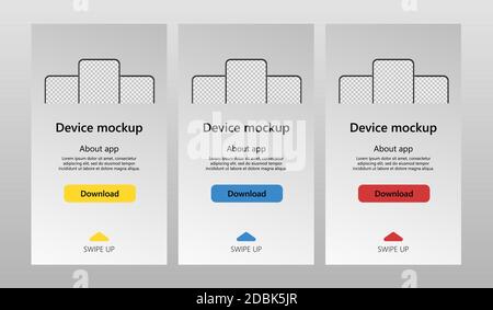 Templates for social media. Mock up mobile phone. Stories template. Social network communication on mobile app. Buy online. Banking app. Vector Stock Vector