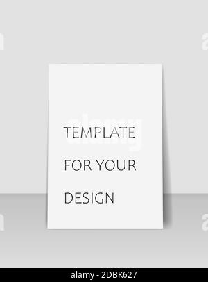 Banner with poster frame mockup. Empty paper blank with text in modern style. Horizontal vector illustration. Minimal background. Interior template. Stock Vector