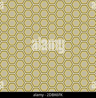 brown and yellow abstract geometric seamless pattern honeycomb Stock Vector