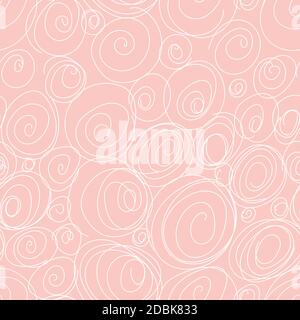 Abstract drawing with hands, curls, circles. Seamless pattern Stock Vector