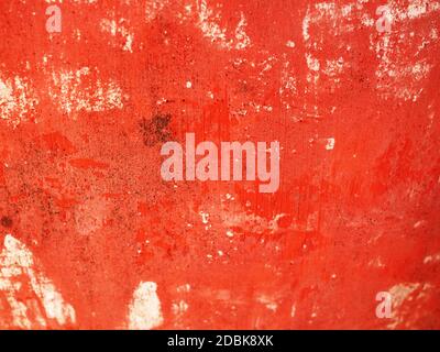 Old cement plastered in red Stock Photo