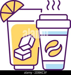 Drinks and beverages RGB color icon Stock Vector