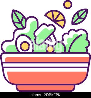 Salads RGB color icon Stock Vector