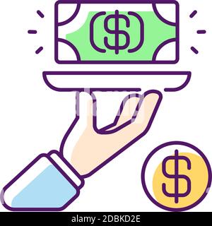 Service fee RGB color icon Stock Vector