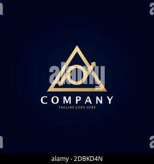 Golden Triangle Circle Arrow Up Down logo for Apartment Real Estate, Property, hotel and architecture business identity. Stock Vector