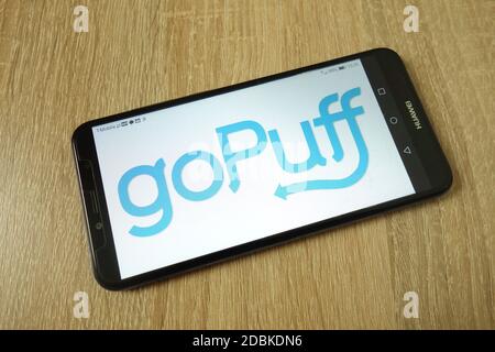 KONSKIE, POLAND - June 21, 2019: goPuff service logo displayed on mobile phone Stock Photo