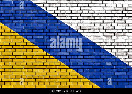 Flag of Ommen painted on brick wall Stock Photo - Alamy