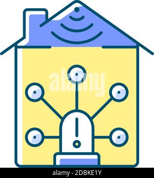 Alarm kit RGB color icon Stock Vector