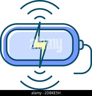Wireless charging station RGB color icon Stock Vector