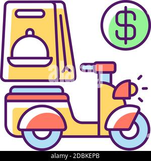 Delivery fee RGB color icon Stock Vector