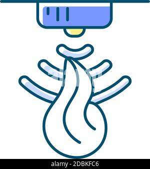 Fire sensor RGB color icon Stock Vector
