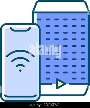 Smart speaker RGB color icon Stock Vector