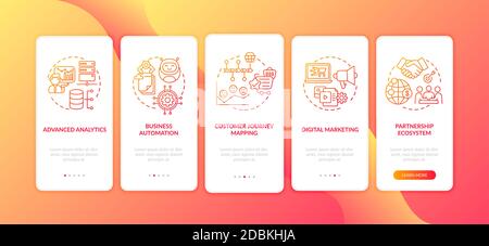 Digital advisory onboarding mobile app page screen with concepts Stock Vector