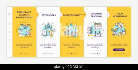 Innovative agriculture technology onboarding vector template Stock Vector