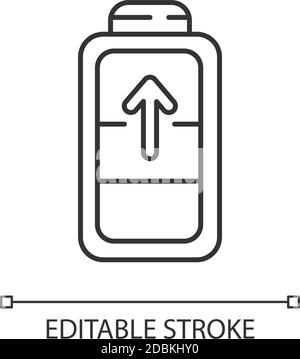 Battery charging process linear icon Stock Vector
