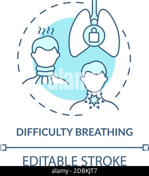 Difficulty breathing concept icon Stock Vector