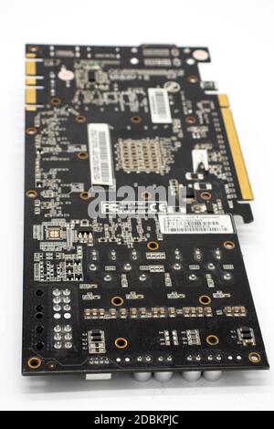 Disassembled video card isolated on white background Stock Photo